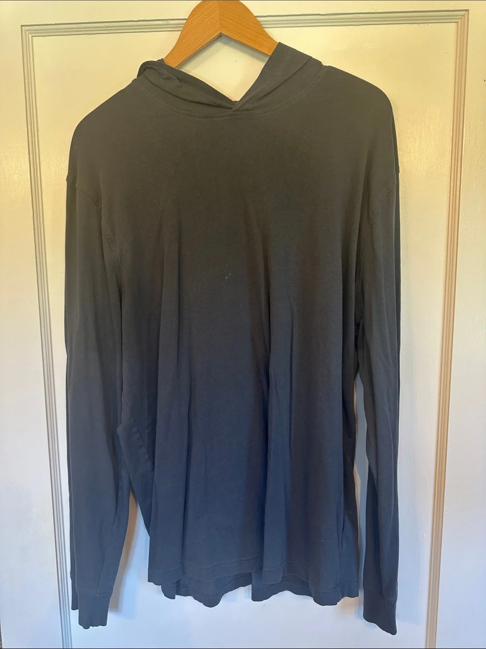 J. Crew Long Sleeve Hooded Tee in Charcoal